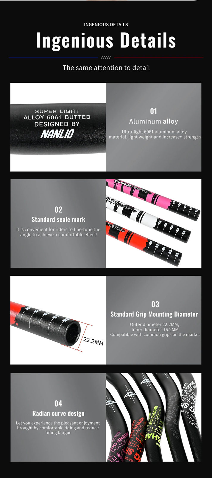50MM Bicycle Rise Handlebar T Swallow Handlebar 31.8*780mm Backsweep 9 Degree