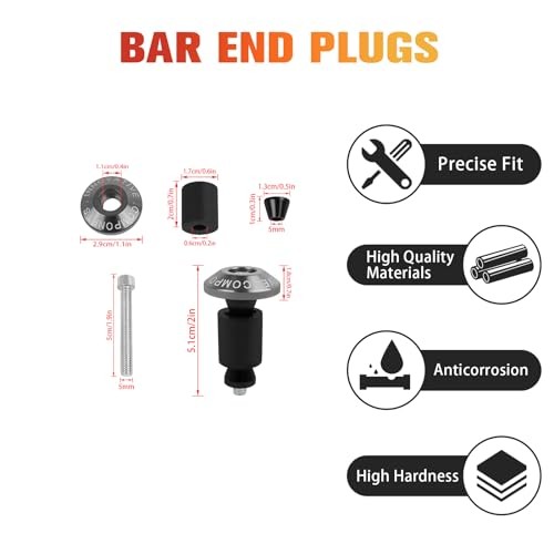 Universal 7/8″ 22mm Bar Ends Plug Slider Aluminum Handlebar Grips Bar Black