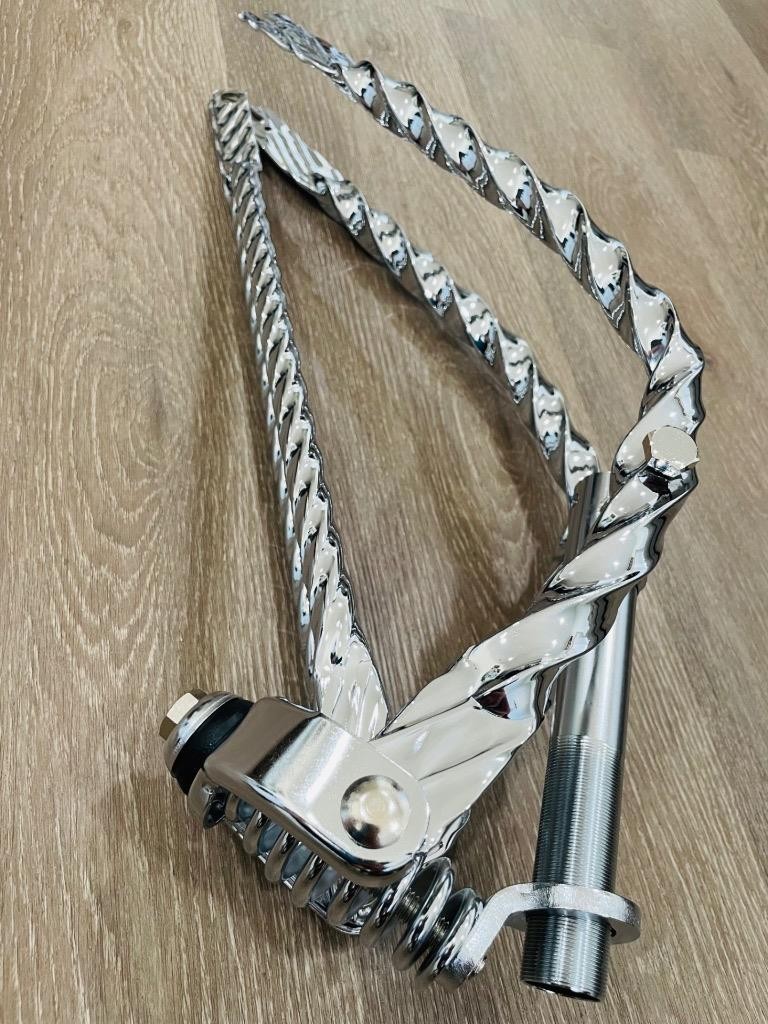20″ LOWRIDER BENT FLAT TWISTED BICYCLE SPRING FORK 1 INCH IN CHROME VINTAGE