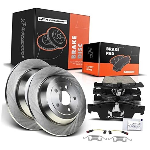 13 inch(330.3 mm) Rear Solid Disc Brake Rotors + Ceramic Pads Kit Compatible