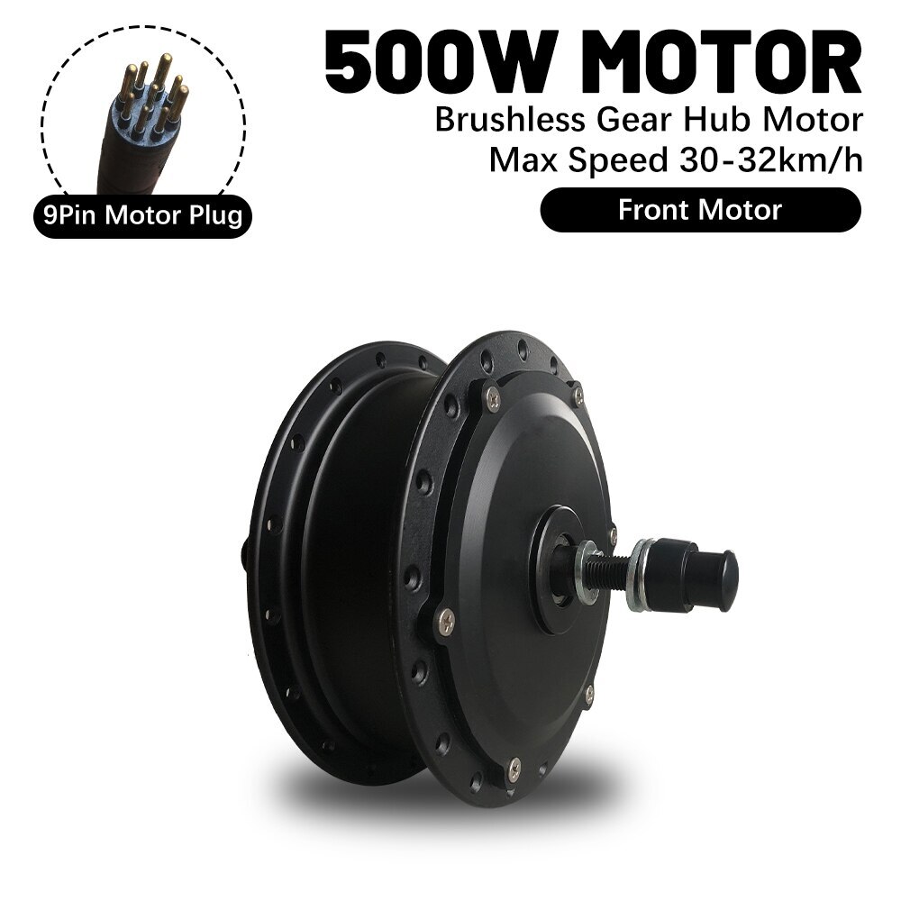 Ebike 36V 48V 500W Brushless Gear Hub Motor Front Rear Rotate Cassette Motor Hub