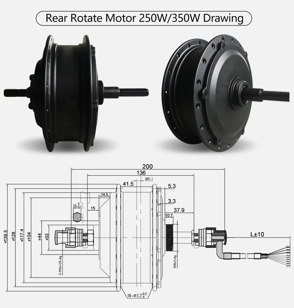 36V/48V 250W 350W 500W E-bike Front Rear Hub Motor Drive Wheel Conversion Kit