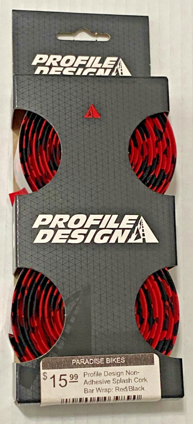 Profile Design Splash Cork Non-Adhesive Handlebar Tape – Red/Black