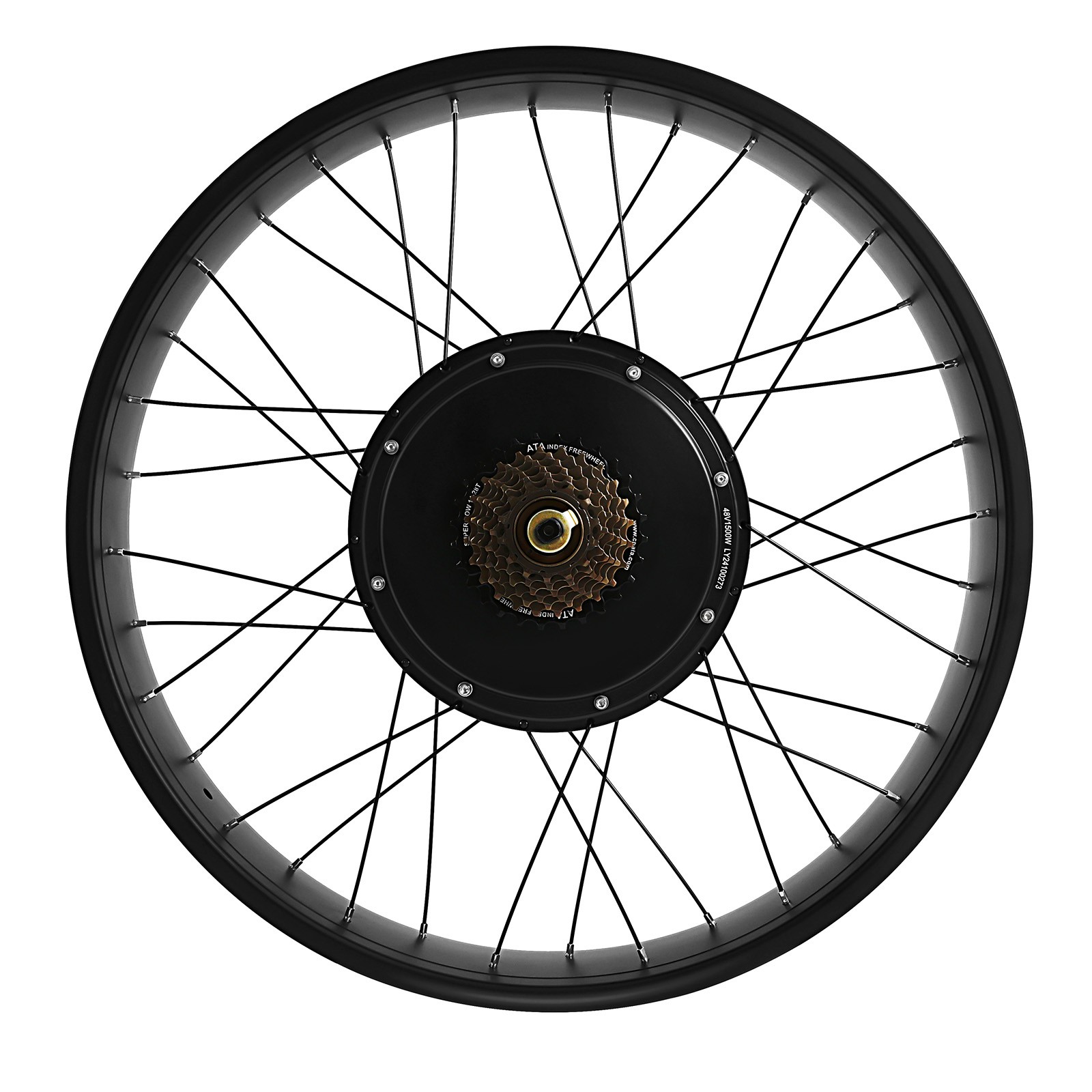 26″ 48V 1500W E-Bike Motor Rear Hub Wheel Fat Tire Electric Bike Conversion Kit