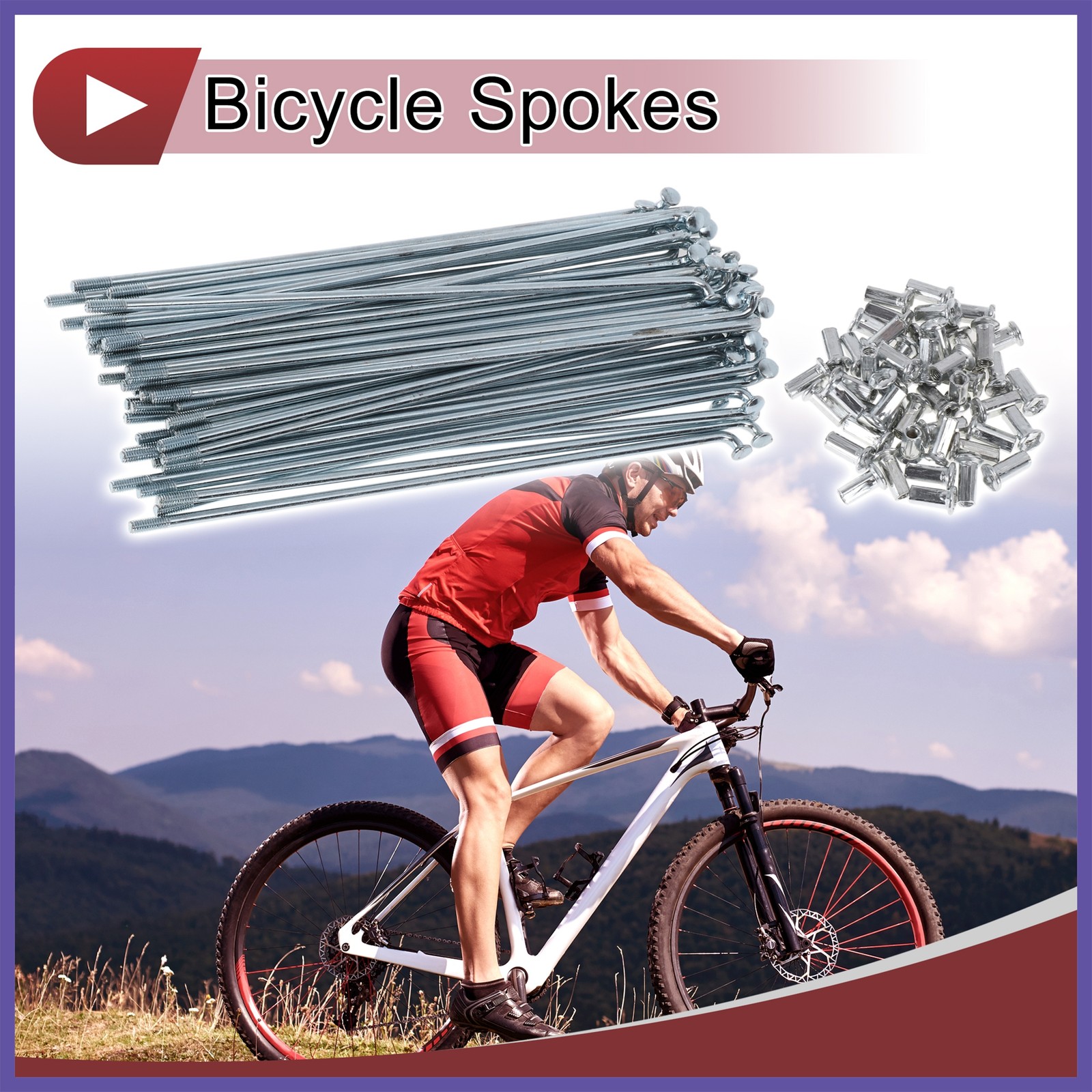 10G Bicycle Spokes 160mm Bike Wheel Spokes Carbon Steel Galvanized