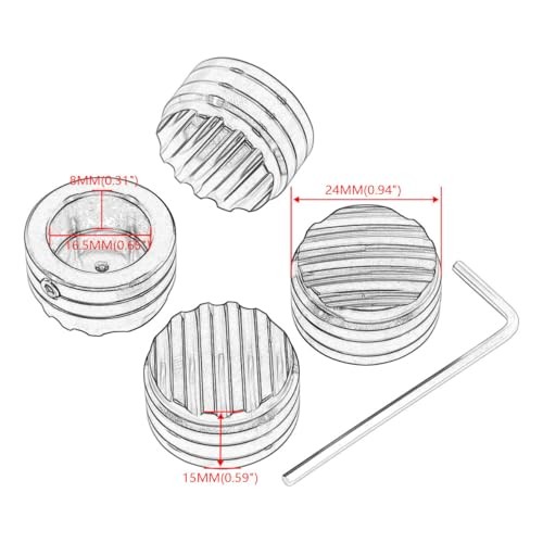 Motorcycle Head Bolt Screw Cap Cover Plug Protector Fit for Triumph Black