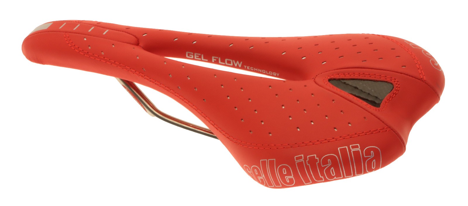 Selle Italia SLR Gel Flow Saddle Vanox Rails Red Perforated Leather 2010 NOS NEW