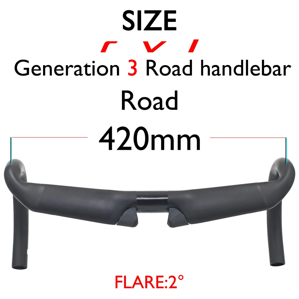 Road Gravel CX Bicycle Handlebar 31.8mm 380-520mm 75mm Reach 125mm Drop Matte