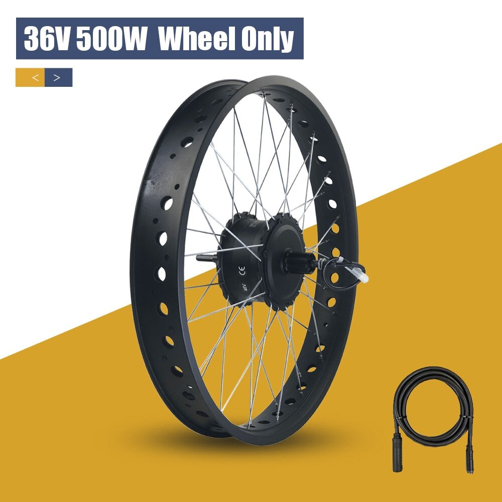 Snow Ebike Conversion Kit 36V 48V 500W Brushless Rear Cassette Hub Motor Wheel