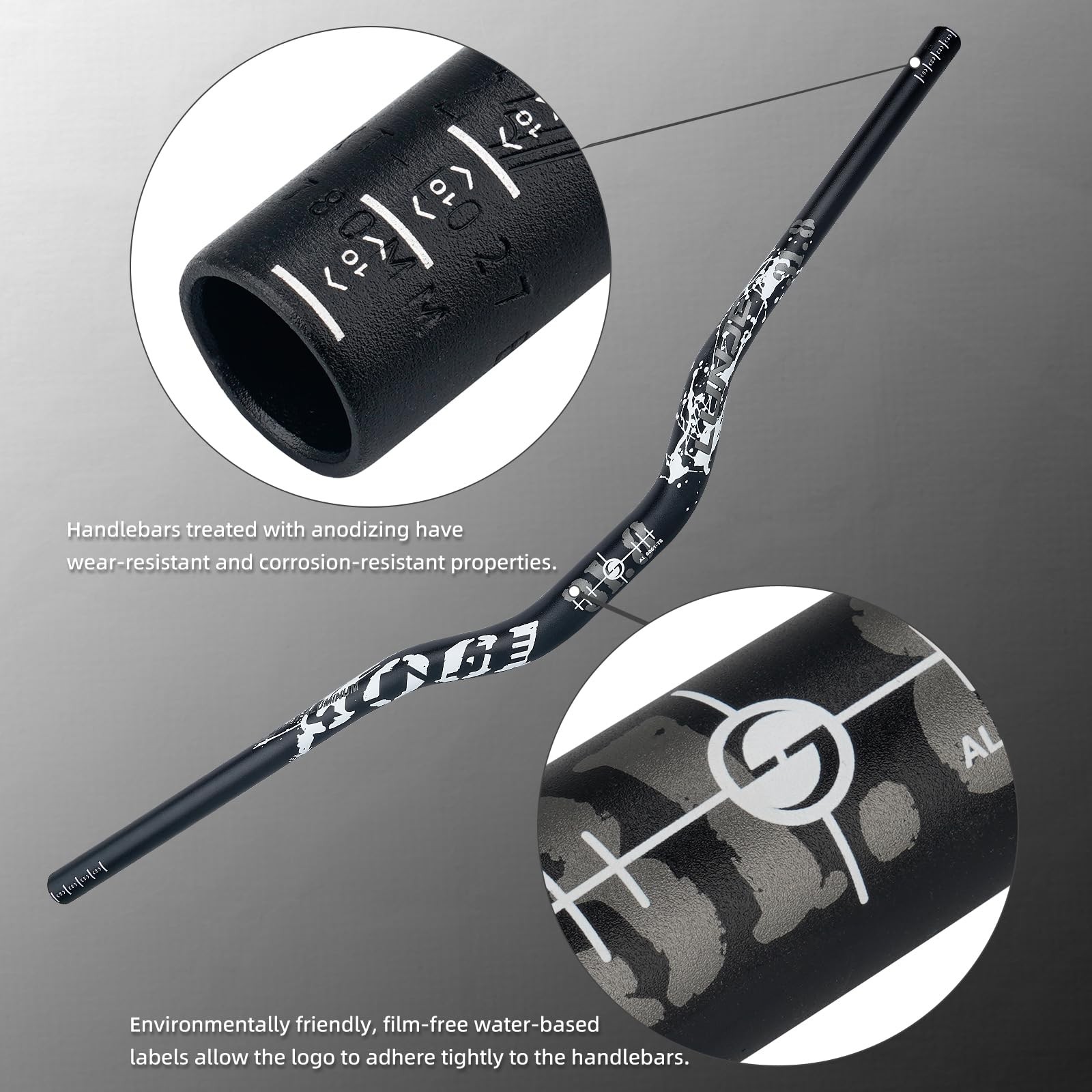Mountain Bike Handlebar, 31.8mm, 35/50/70/90/120mm Rise Options, 780mm Cutabl…