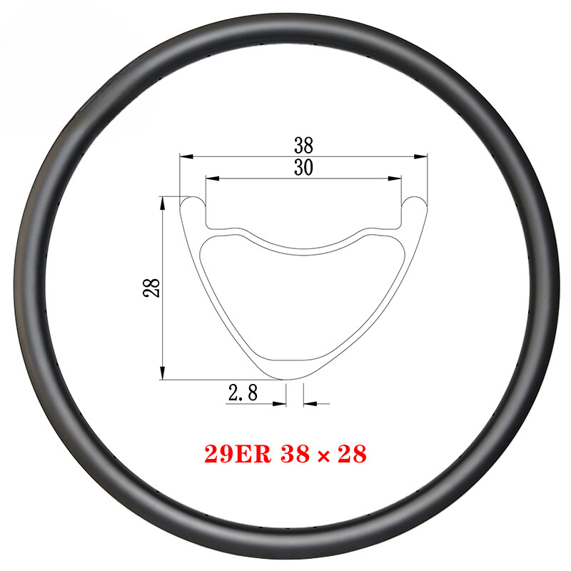 29er MTB Bicycle Carbon Rim 38mm Asymmetric 28mm Deep 30mm Inner 28H 32H 36H