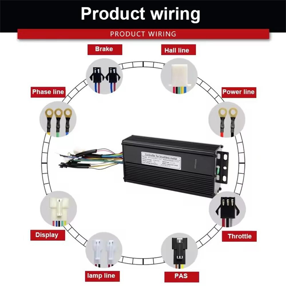 For E-bike1500W Motor 36V 48V 52V Brushless KT 35A Sine Wave Controller WP/SM