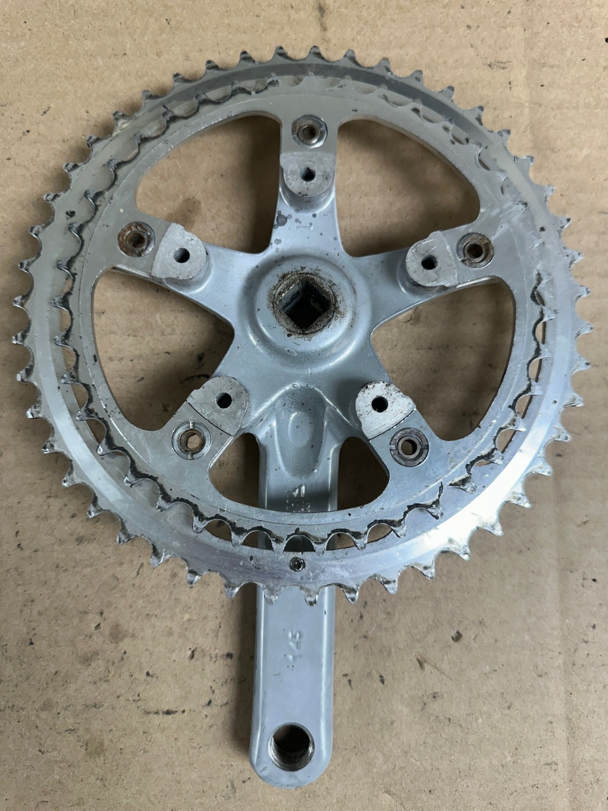 Vintage Miche Monolithic Junior Double Crankset, 145mm Arms, 47/39T, 116mm BCD