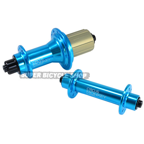 Circus Monkey HRW Road Hubs, 24 Hole,1 Pair, Sky Blue