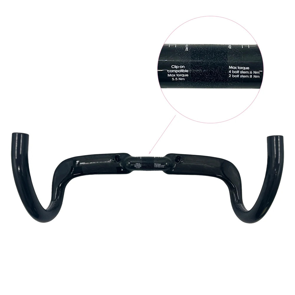 Road Bike Drop Bar Gloss Carbon Handlebar Suitable for 31.8*400/420/440mm