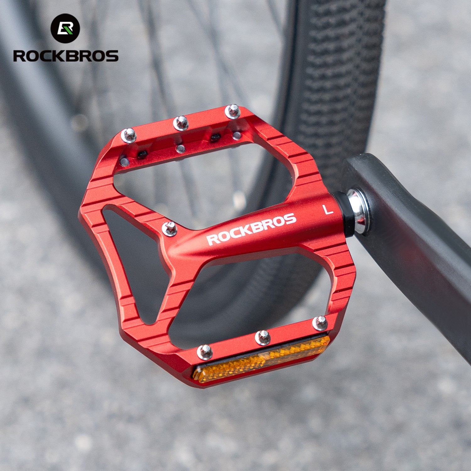 ROCKBROS Road/MTB Bike Pedals-Aluminum Alloy Non-Slip Pedal with Anti-Skid Nails