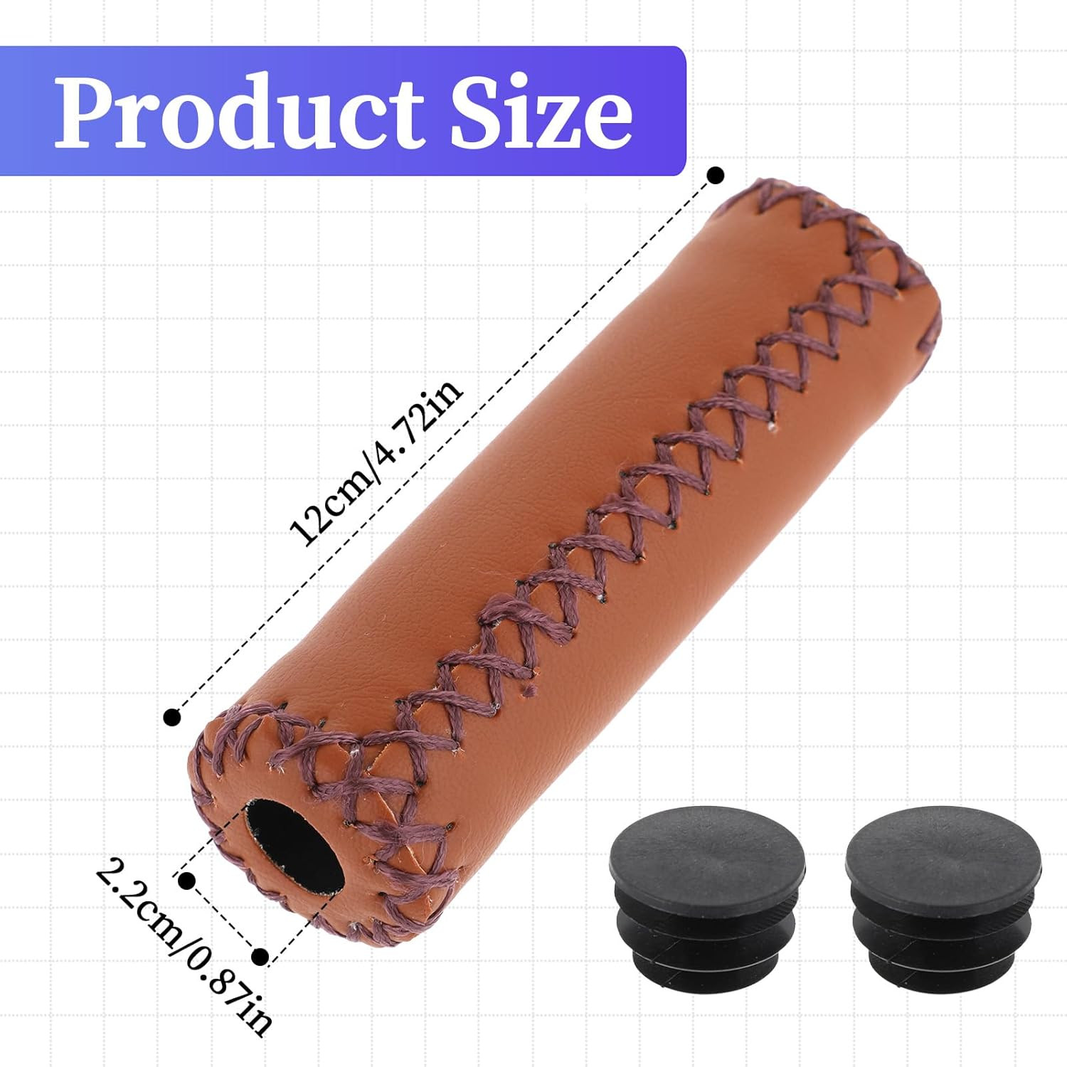 Comfort Handlebar Grips for Beach Bikes – Soft Synthetic Leather, 7/8″ Fit