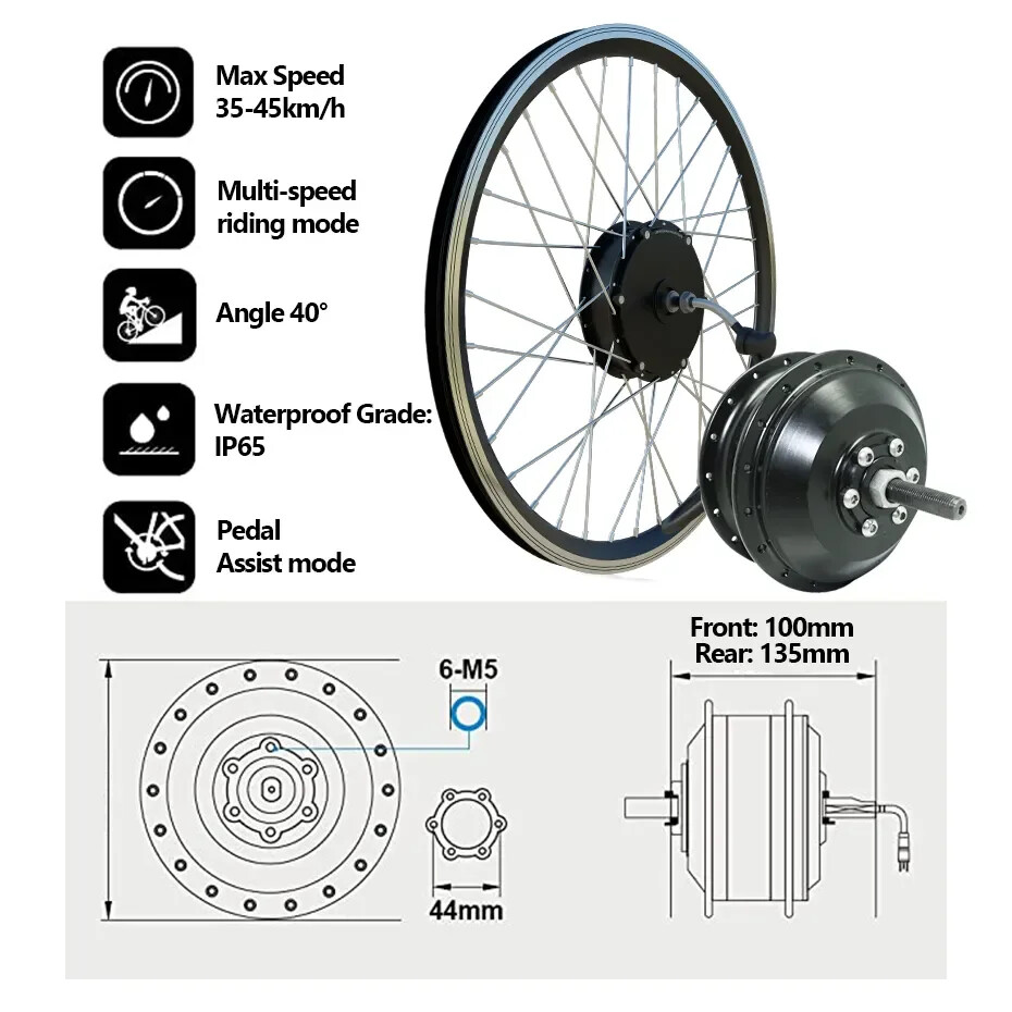 48V 250W-500W 20-29 700C Electric Bike Brushless Gear Hub Motor Wheel 25-40km/h