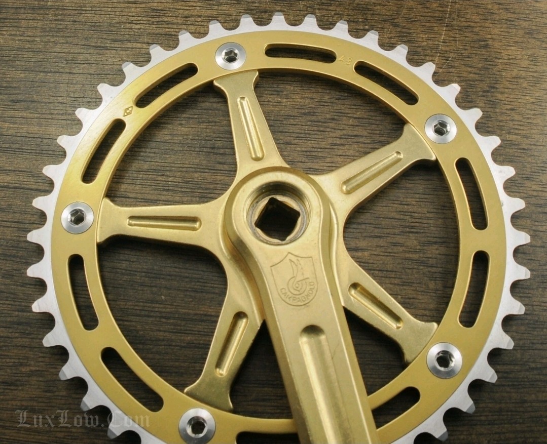 Vintage 80s Campagnolo Old School Gold BMX Bike CRANKS 170 43t NOS Pista Bicycle