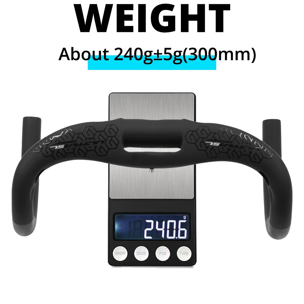 Road Bicycle Carbon Cockpit Handlebar Matt Black Internal Wiring 300mm-360mm