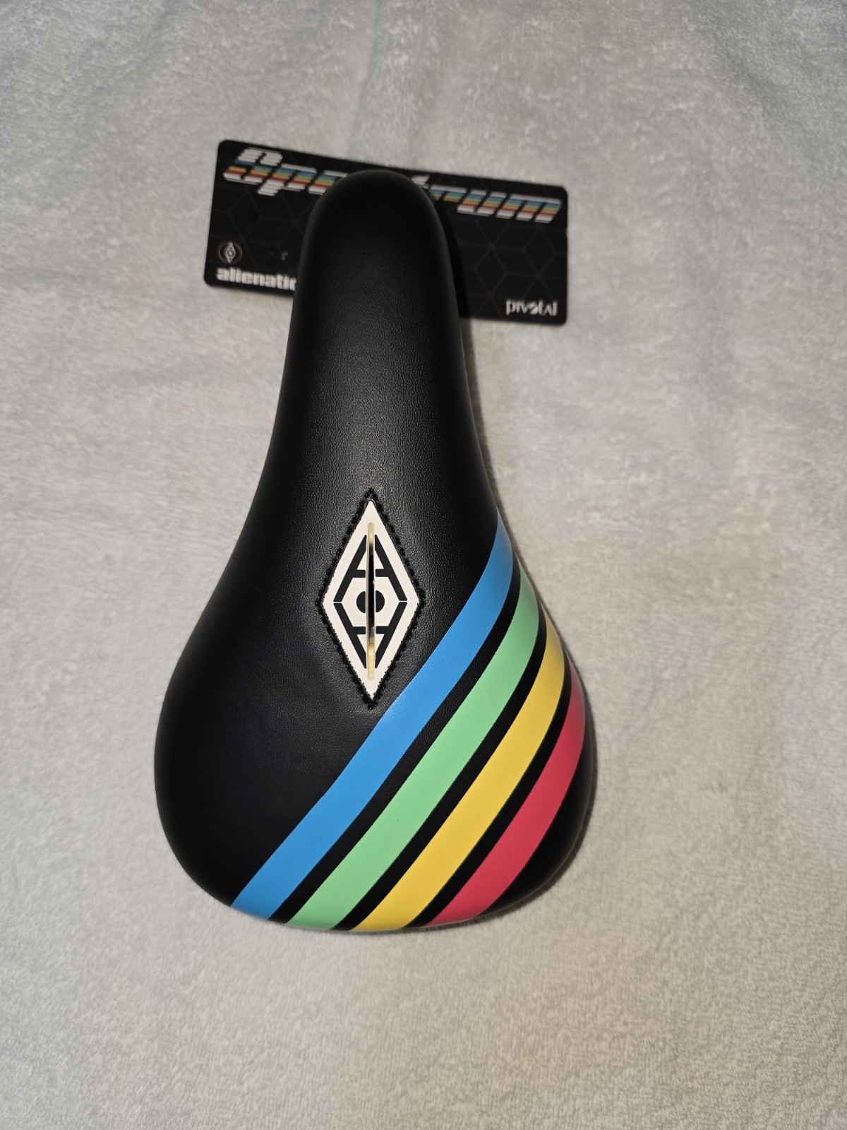 Alienation Spectrum BMX Saddle – Pivotal, Black with Angular Spectrum Design