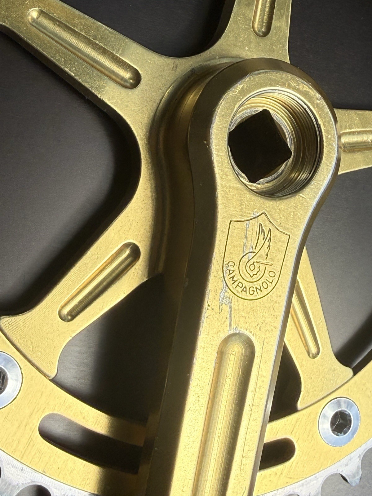 Vintage 80s Campagnolo GOLD Old School BMX Bike CRANKS 170 43t Pista Bicycle