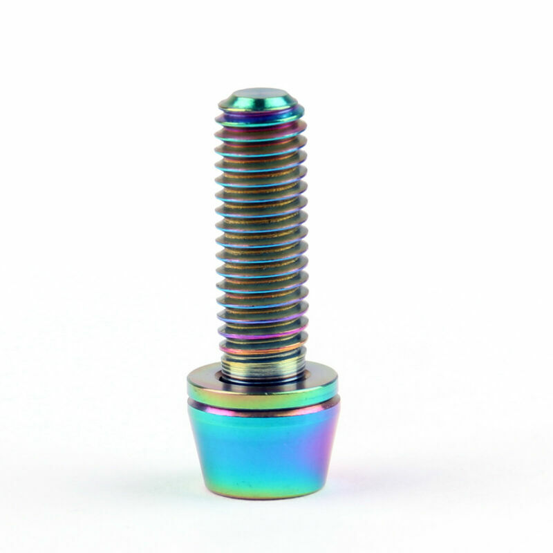 M5x16mm Titanium Ti Bolts Allex Hex Bike Stem Tapered Head Screw + Washer 6pc US