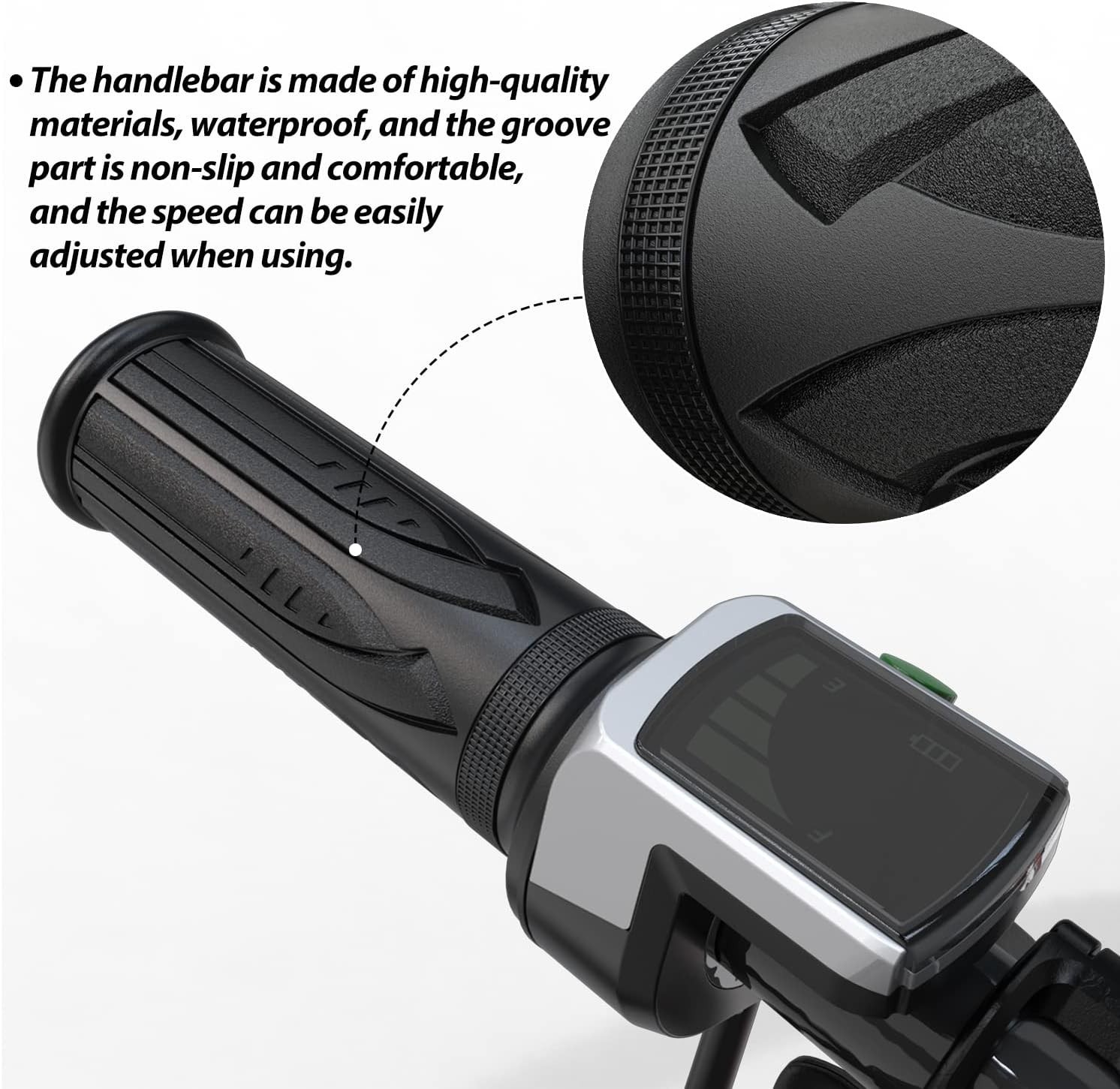 36V Throttle Grip with Waterproof LCD Display for Electric Bike or Scooter