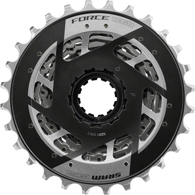 SRAM Force XG-1270 Cassette – 12-Speed, 10-28t, Silver, For XDR Driver Body, E1