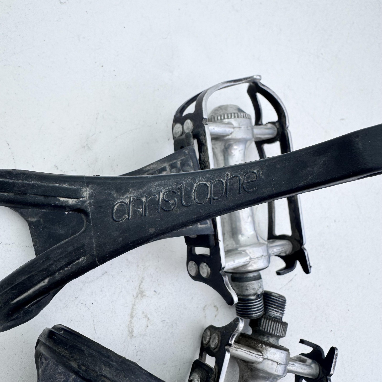 Vintage MKS Sylvan SY-1 Bike Pedals Christophe 9/16 in Toe Clips Black A68