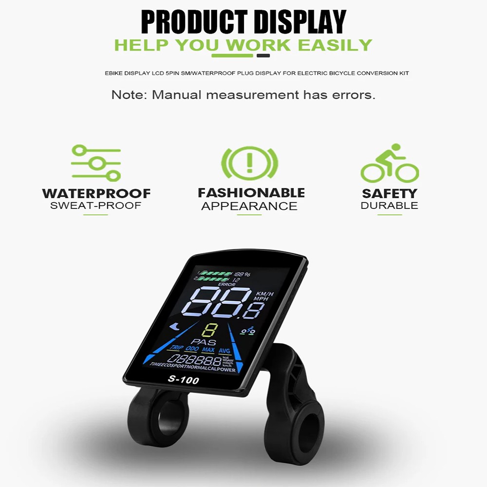 E-Bike 24V-72V LCD S-100 Display Power Speed Meter Control Panel with NFC Card
