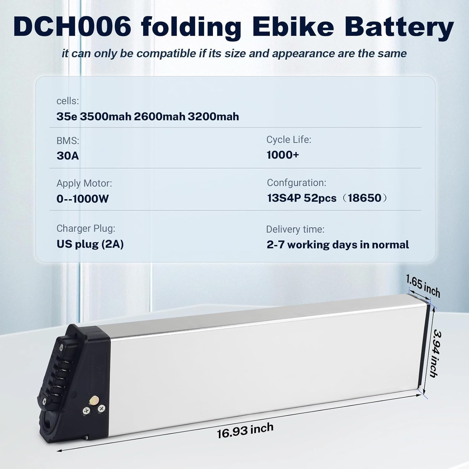 48v 10.4ah 14ah li ion Ebike Battery For AVANTREK Cybertrack 200 Folding Bicycle