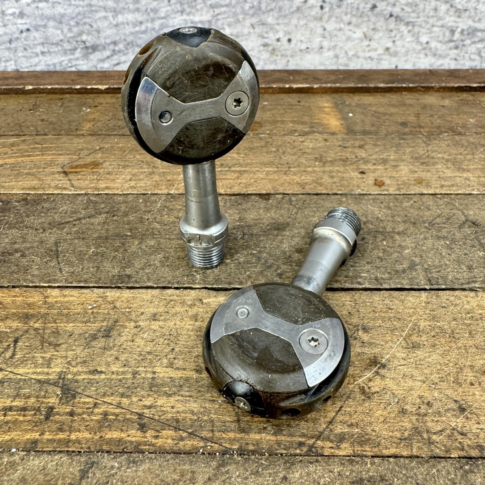 Vintage Speedplay Clipless Road Bike Pedals 9/16 Silver Pair Steel Used 80s 90s