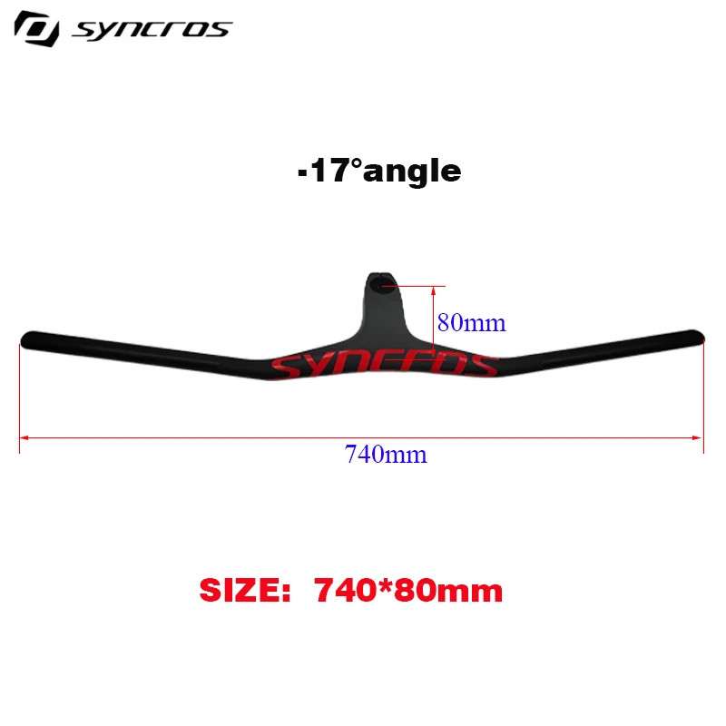 28.6mm -17Degree Carbon Integrated Cockpit Handlebar for Mountain Bike 660~800mm
