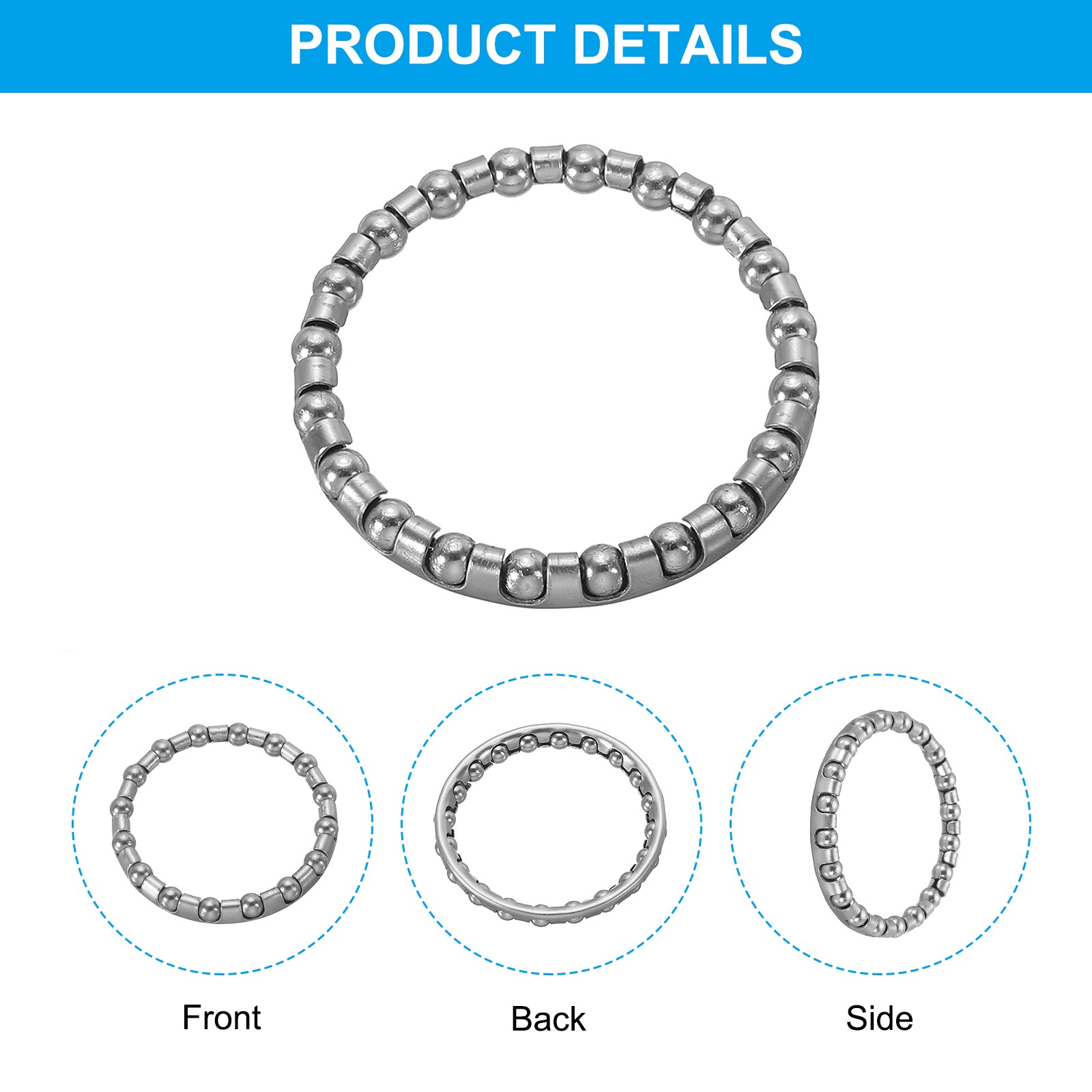 Bike Ball Crank Bearing 40mm x 20 Balls, 4 Pack Bicycle Bearings, Silver