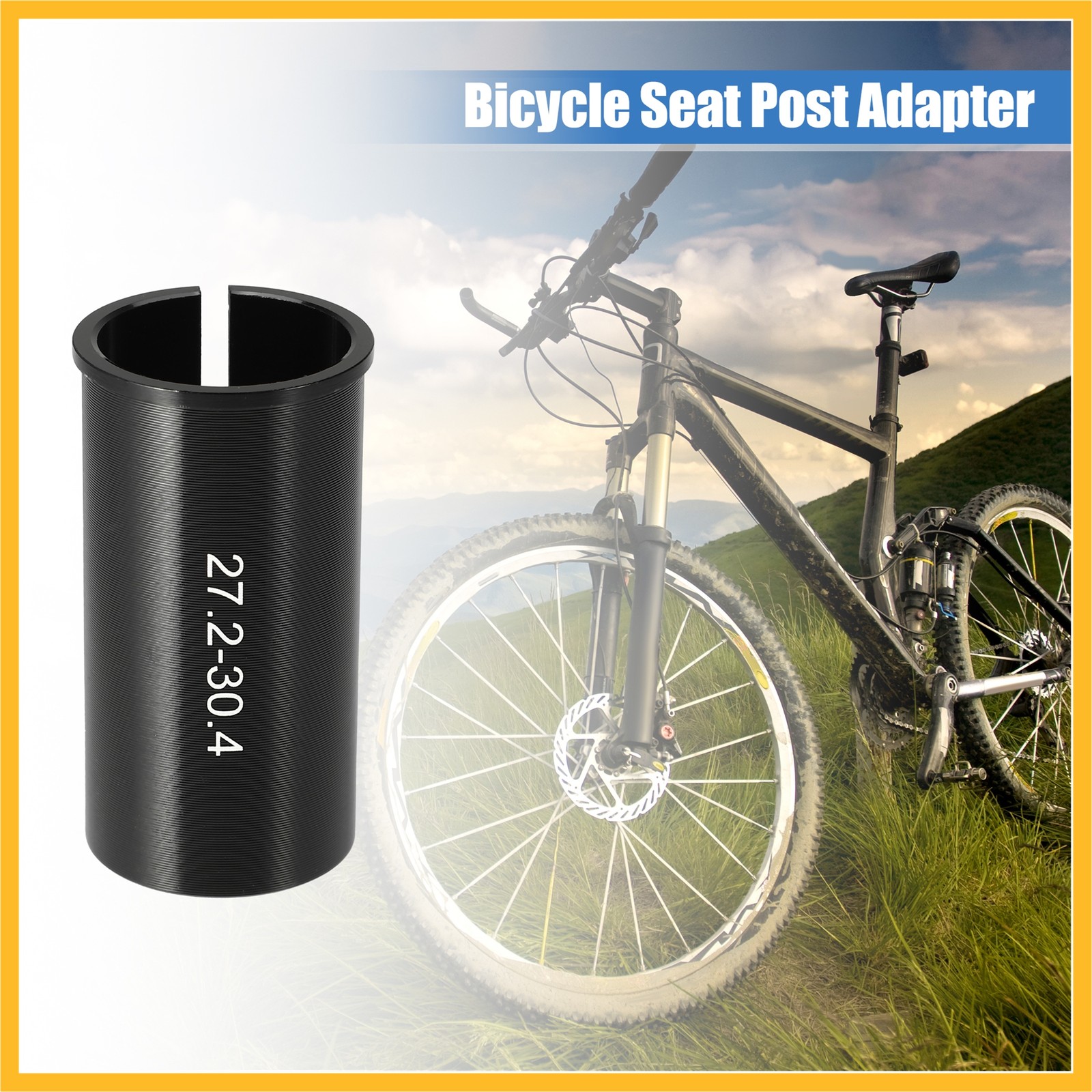 2Pcs 27.2mm to 30.4mm Bicycle Seat Post Tube Adapter Reducing Sleeve Black