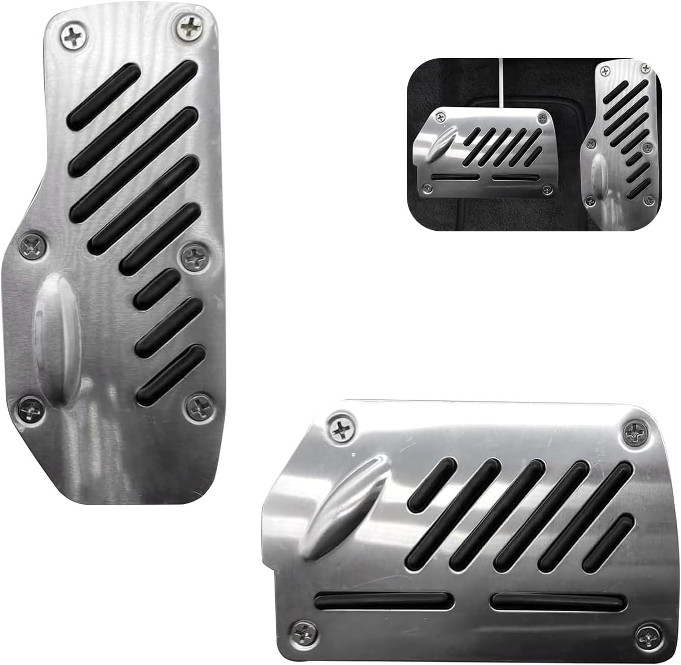 Car Pedal Pads Alloy Anti-slip Brake Accelerator Covers Set for Most Cars SUVs