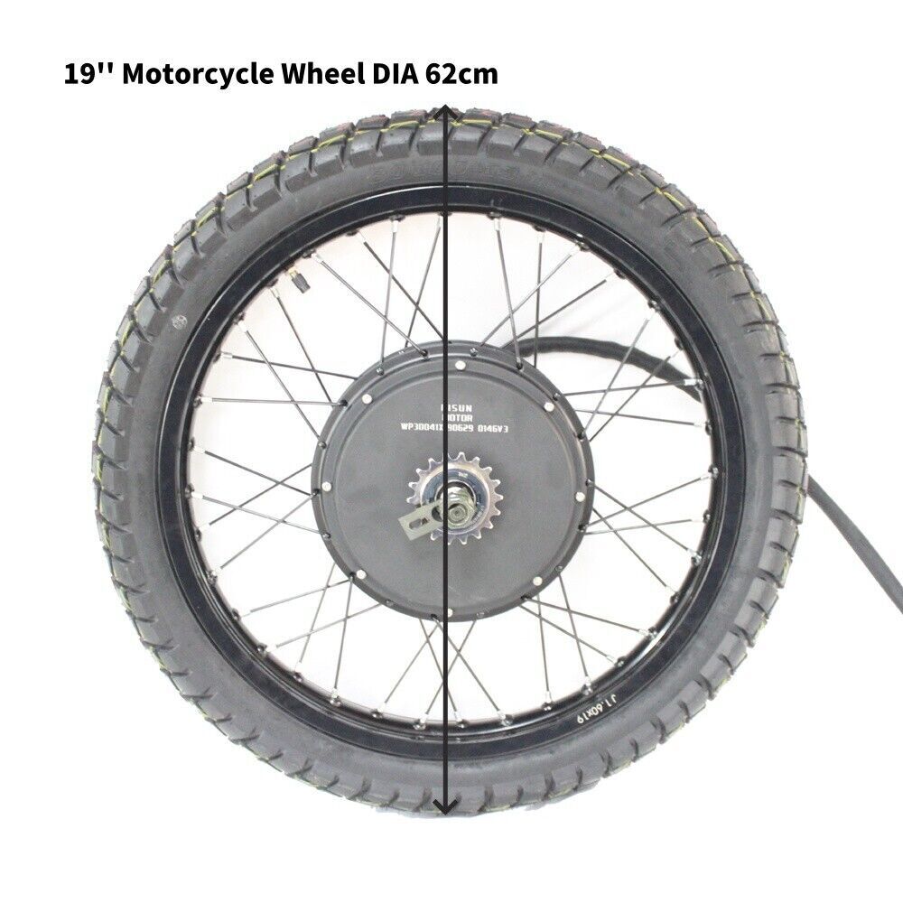 48V-72V 3000W-5000W Ebike Motorcycle Rear Wheel Conversion Kit 17″ 18″ 19″ 21″
