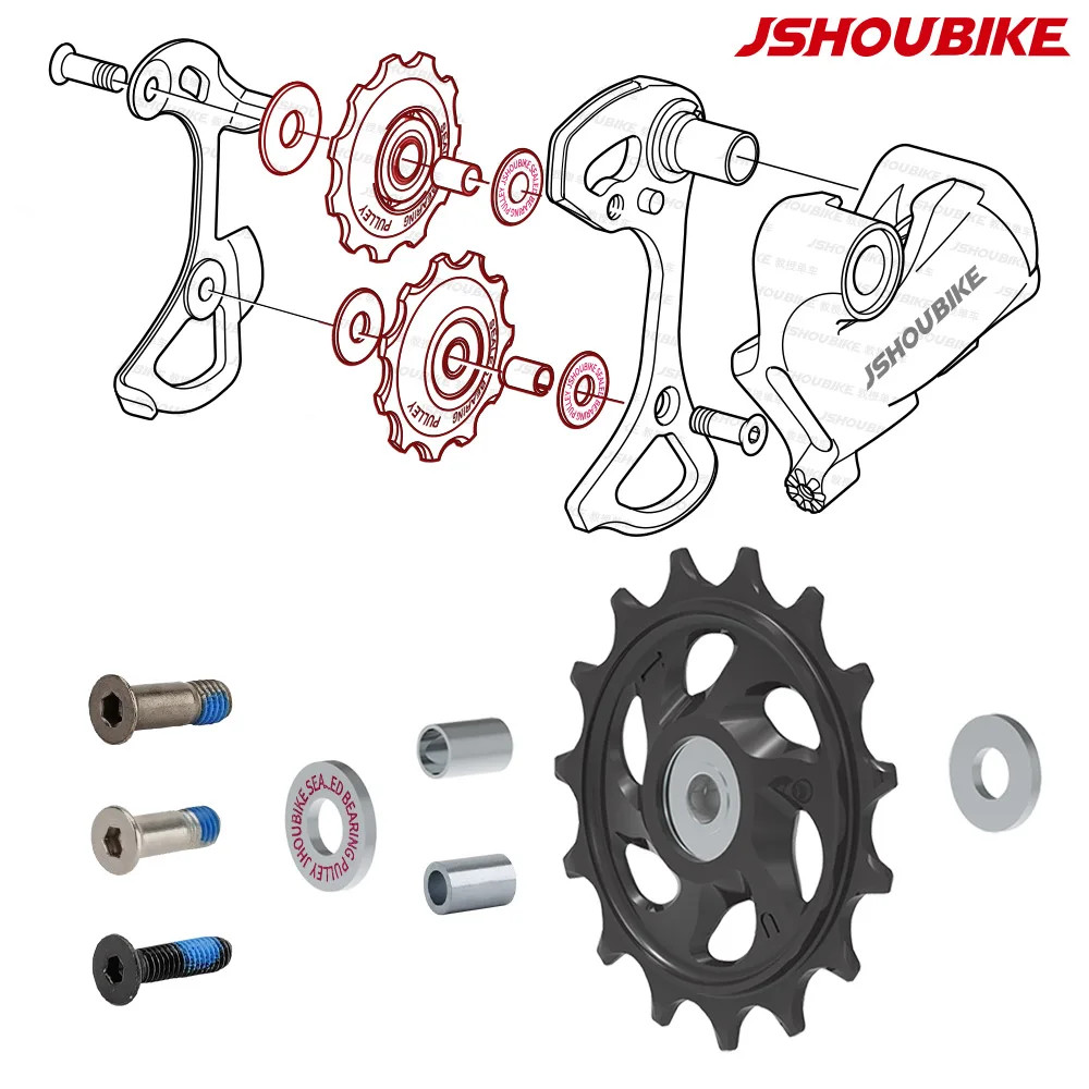 JSHOUBIKE Bicycle Pulley Bearing Wheel 11T 13T14T15T16T17T Road Bike Derailleur
