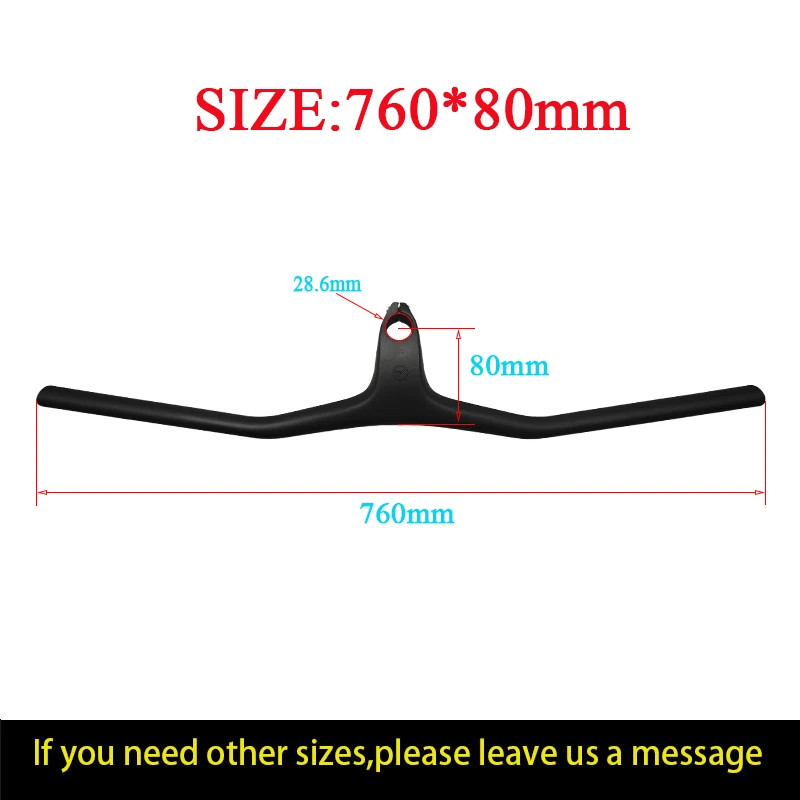 Carbon Fiber XC Mountain Bike Handlebar 10 Degree 28.6mm Clamp 720-780mm