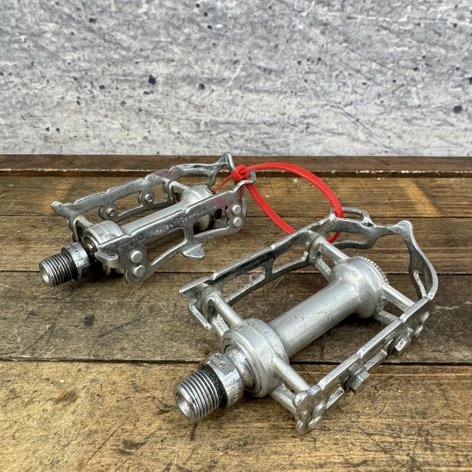 Vintage Campagnolo Record Pedals 9/16 In Silver Quill Road Bike Italy Eroica