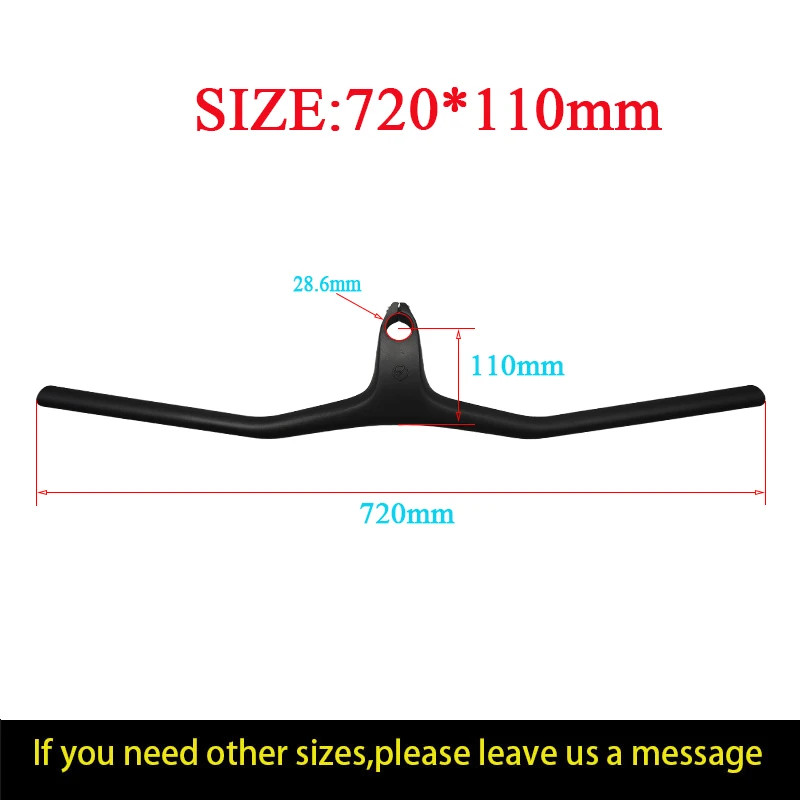 Carbon Fiber XC Mountain Bike Handlebar 10 Degree 28.6mm Clamp 720-780mm