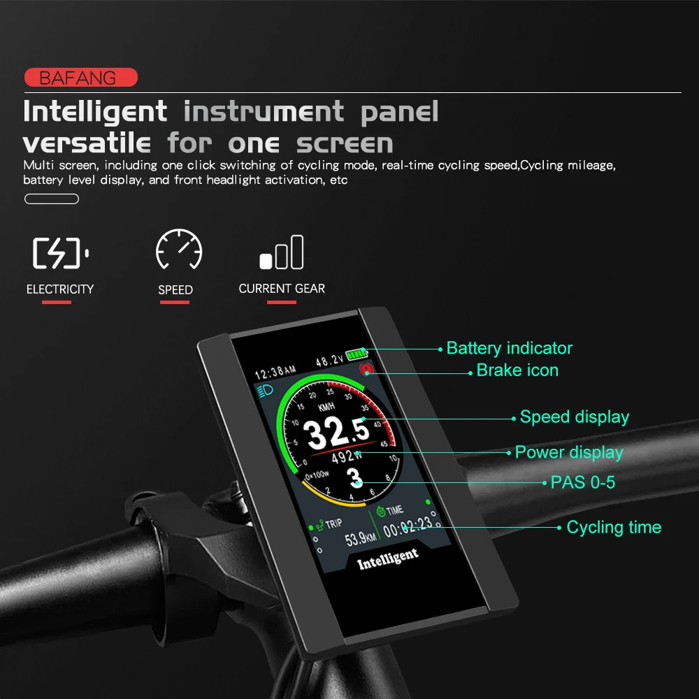 E-bike 850C Display Computer Waterproof for Electirc Bike Mid-drive Motor