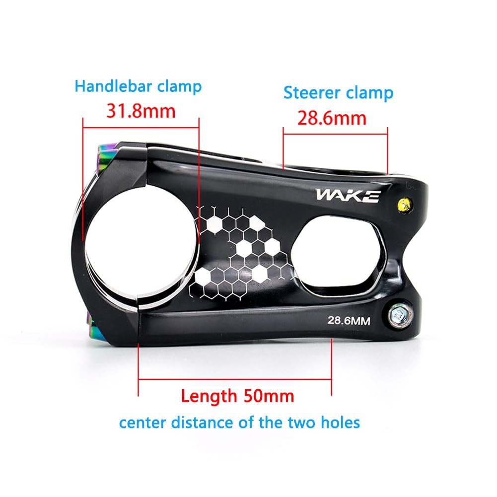 Bike Stem 31.8 50mm Bike Riser For 1 1/8 Inch Steerer Repair Black Component