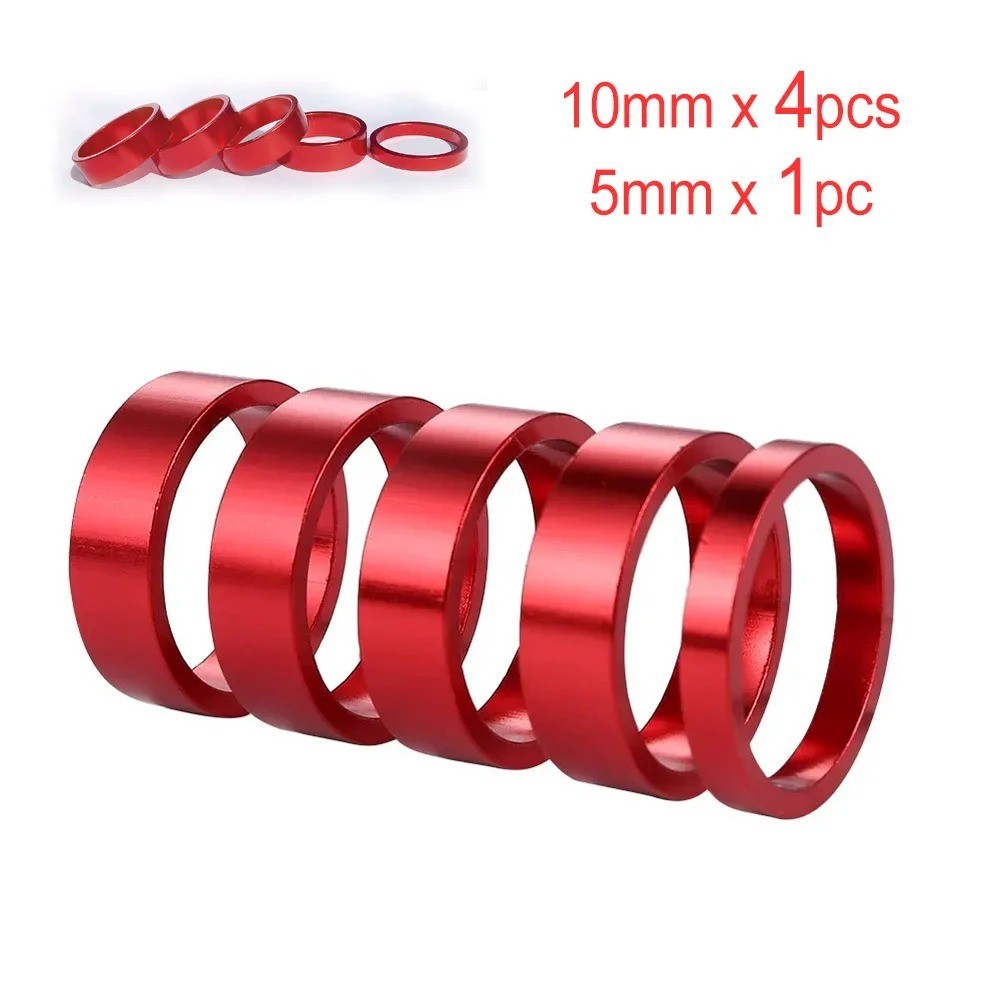 5pcs Bicycle Handlebar Spacer 5/10mm Set For Stem Bicycle Bike Headset Spacer