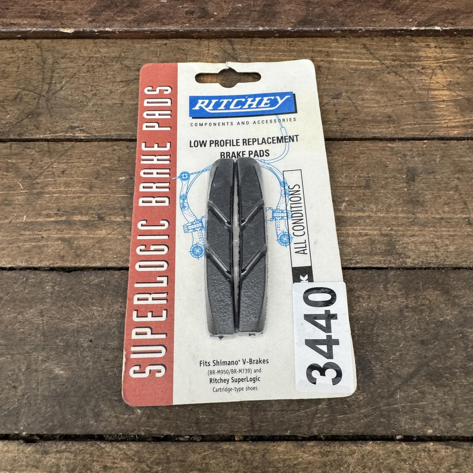 Ritchey SuperLogic V-Brake Pad Black Replacement Fits Shimano BR-M950 M739 VTG
