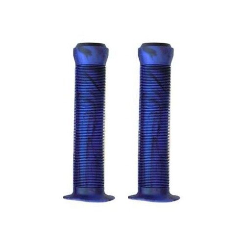 BMX Grips — Flanged / Open End w Plug / 147mm / Blue Smoke —AUS STOCK— Bike