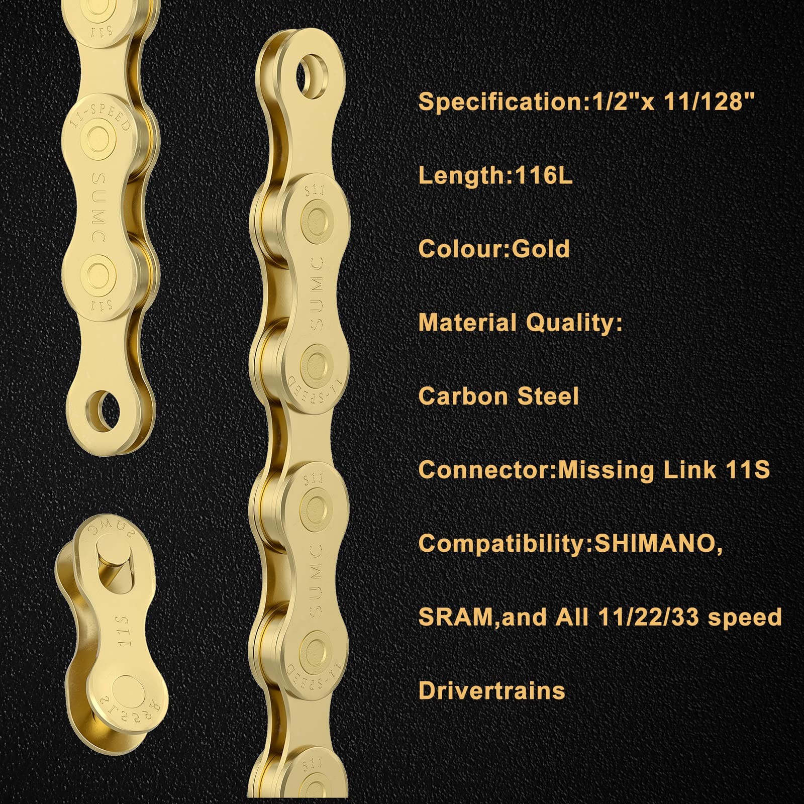 Kadacha 6/7/8/9/10/11/12 Speed Bike Chains Lightweight Durability Bicycle