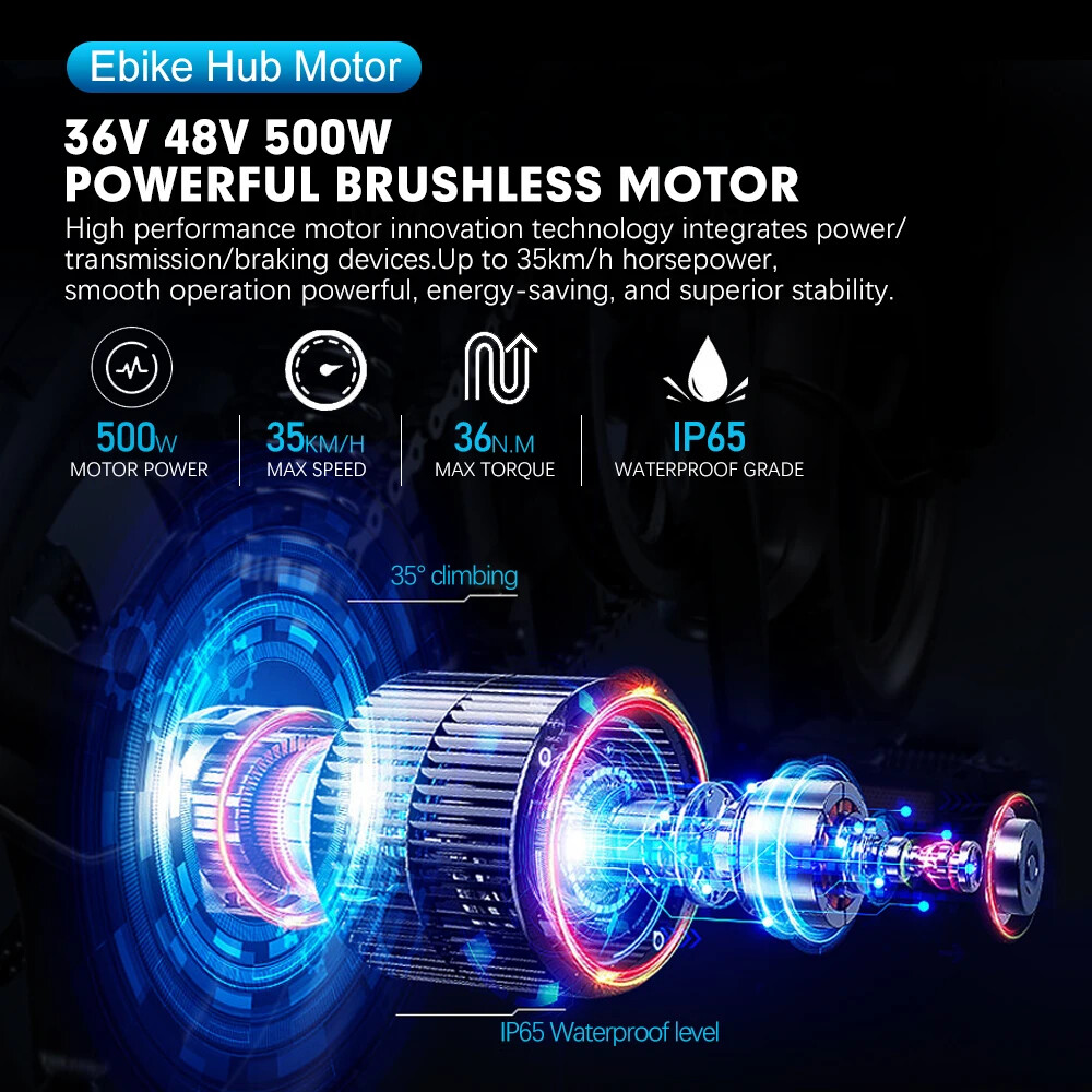 20-29 Inch 700C Electric Bike 36/48V 500W Brushless Front Rear Wheel Hub Motor