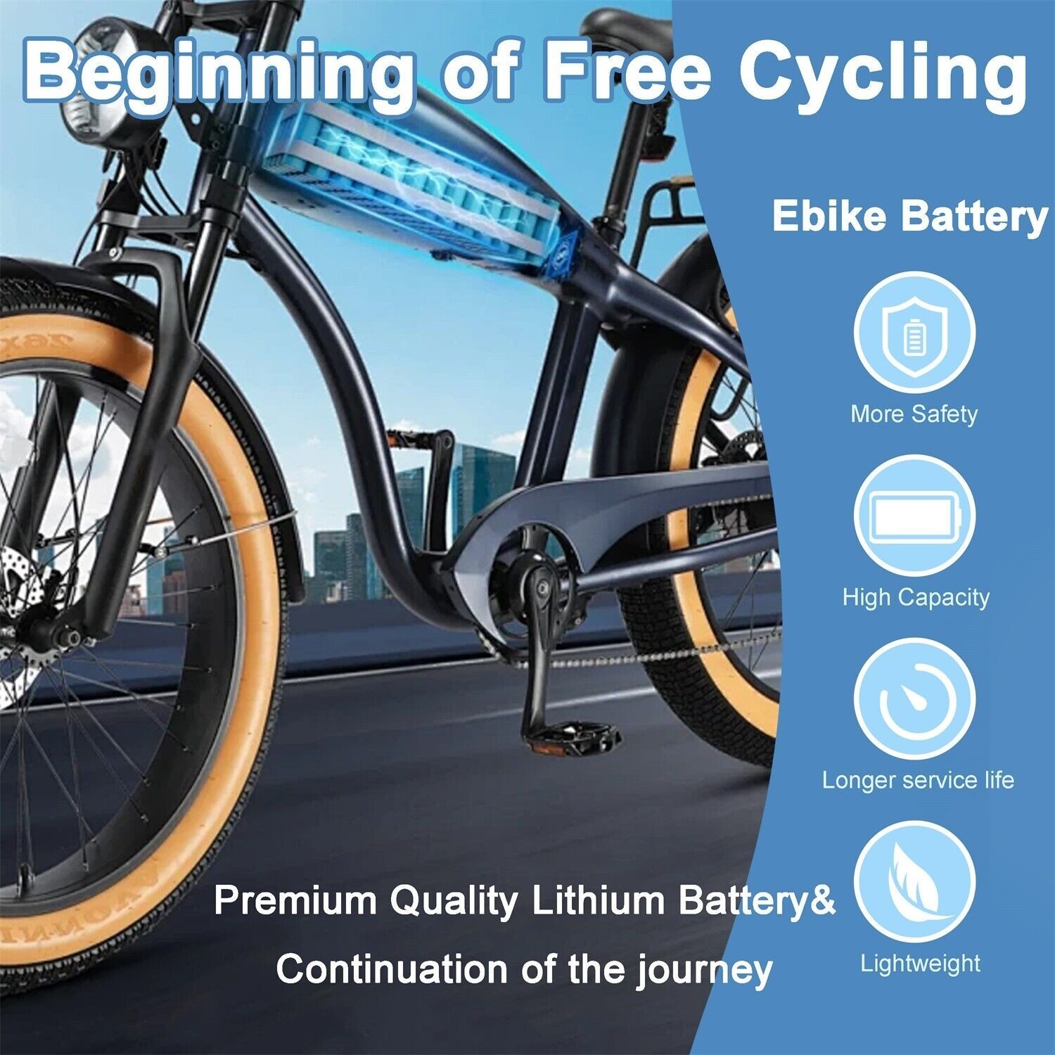 48V Electric Bicycle Bike Scooter Motor Ebike Lithium Battery Rechargeable 30A